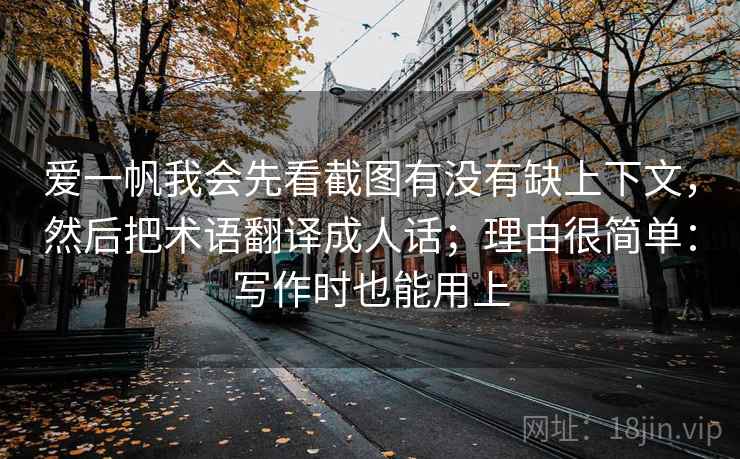 爱一帆我会先看截图有没有缺上下文，然后把术语翻译成人话；理由很简单：写作时也能用上